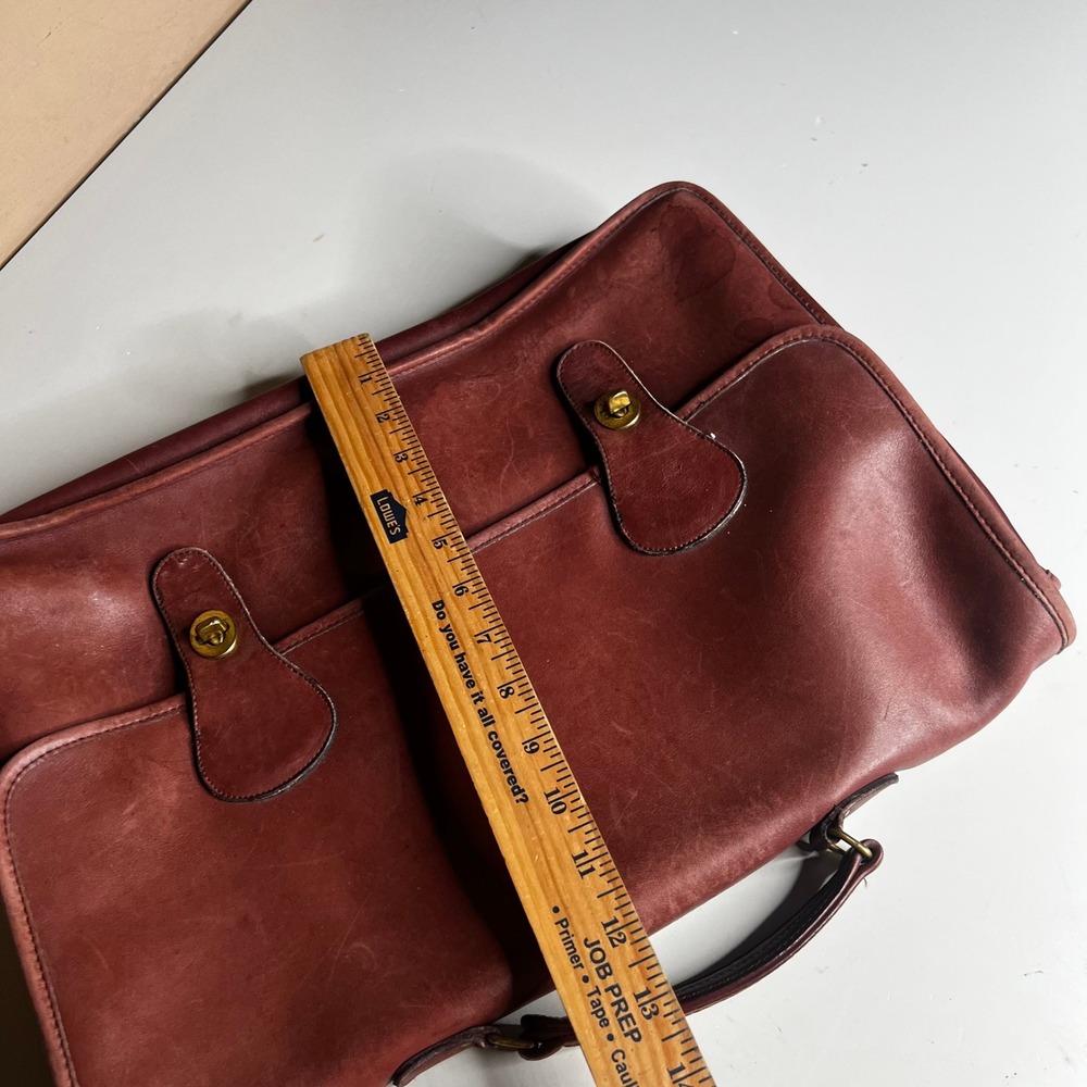 Vintage Coach Mahogany Leather Briefcase 034-1040 Made in USA Turnlock Bag - Picture 6 of 10